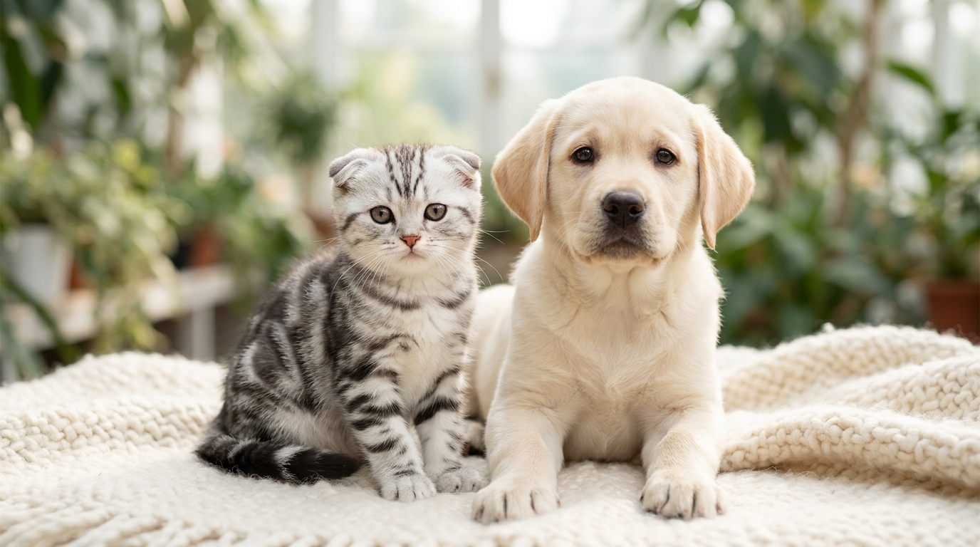 CutePetWorld kitten and puppy portrait